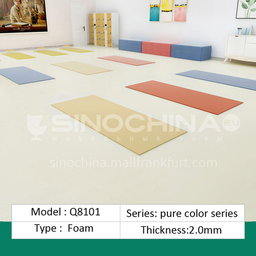 Commercial PVC  flooring PVC coiled material thickened floor material wear-resistant waterproof floor glue hospital ward floor sticker QH